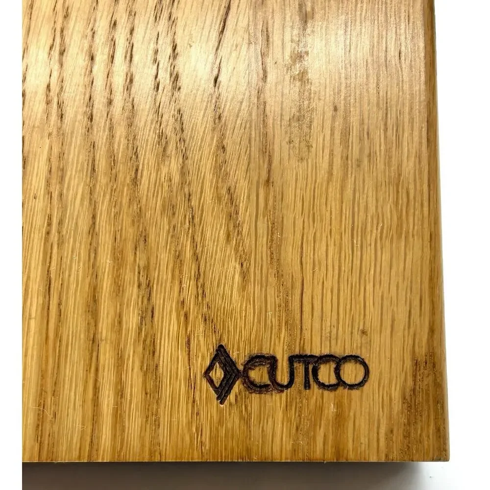 Cutco 5 Slot Oak Wood Knife Block Storage Space Saver Stand Or Hanging GUC - Picture 5 of 9